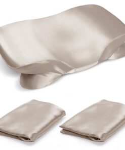 2er-Pack Satin-Kissenbezüge für Memory Foam Kissen, perfect für Nackenstützkissen, Glatt & Weich mit Unsichtbarem Reißve