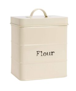 Harbour Housewares Vintage Metall Küchenmehl Kanister Creme - Retro Küchenstorage