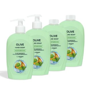 Amazon Olive Handseife - Naturöl Handseife 4 x 500 ml für Durchlässige Haut im Bad und Küche mit quelle frische Duftnote