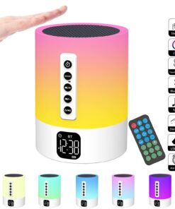 Bluetooth Lautsprecher mit Licht für Kinder und Jungen | Wecker mit RGB Farbwechsel und White Noise Funktionalität | tra