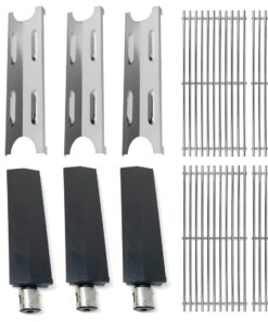 Shengyongh SSBG179A Grillroste und Heizplatten und Gusseisen-Brenner-Ersatzteil-Set für Master Forge BG179A, BG179AO Gri