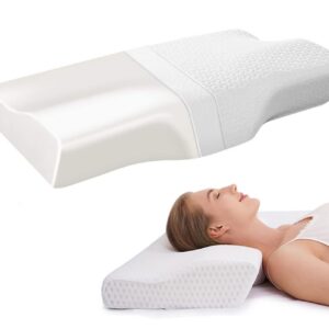BDTFO Prämie Hohe Dichte Memory Foam Nackenstützkissen, optimale Ergonomie für Seiten, Rücken & Bauchschläfer, waschbare