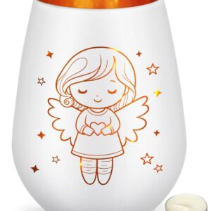 PRSTENLY Schutzengel Schutzglas Windlicht für Frauen, Beste Geschenke für Mama und Schwester zum Geburtstag, Oster- und