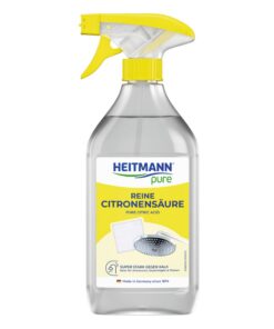 HEITMANN pure Reine Citronensäure | Starkes Entkalkspray | Sauberes Lebensmittelablauf | Entfernt Kalk & Verfärbungen in