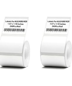 2 Rollen Thermo Etikettenband Papier für Selbstklebendes Etikettieren im Büro(Weiß) 2 Rollen Thermo Etikettenband Papi