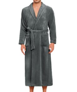 ENJOYNIGHT Bademantel Herren Global Recycled Standard Flauschig Fleece Kuschelweich egovorende Global Recycled Standard