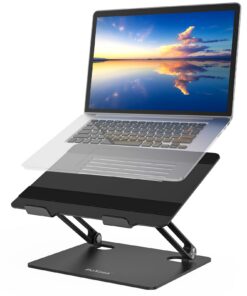 BoYata Laptop Ständer, Verstellbar für den Desktop, Verlustionsschlitze, Kompatibel für 11-15 Zoll Notebooks,sonschwarz
