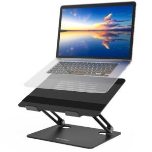 BoYata Laptop Ständer, Verstellbar für den Desktop, Verlustionsschlitze, Kompatibel für 11-15 Zoll Notebooks,sonschwarz