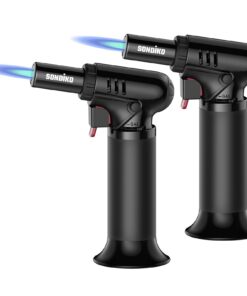 Sondiko S907 Flambierbrenner 2er-Pack, Nachfüllbar, Küche, Gebäck, Sicherheitsschloss, Creme Brulee Brenner