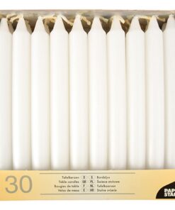 PAPSTAR Weiß Tafelkerzen 19,6 cm Ø 2,1 cm 4x30 pro Kartон Hochzeiten Geburtstage