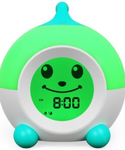iHoo Kinder Wecker - Kleinkind Schlaf Training Uhr mit Emoji, ideal für Kinder Schlafzimmer - Kostenlose Nacht Licht Fun