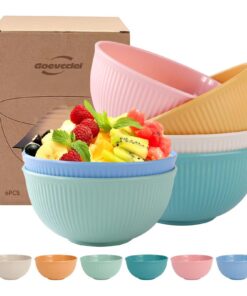 Kunststoffschüssel 24 Unzen BPA-frei für Kinder und Erwachsene - 6 Schalen in 6 Farben Salatschüssel wiederverwendbar