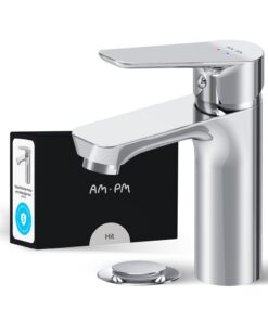 AM.PM Hit - Wasserhahn Bad mit Push-Open Ablauf, Chrom-Chromieren, Modernes Waschtischdesign für Haushalte