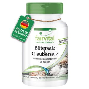 Fairvital Bittersalz & Glaubersalz - 90 Kapseln - Magnesiumsulfat & Natriumsulfat - VEGAN