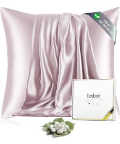 Seidenkissenbezug für Haar und Haut 100% Naturseide Weiche Atmungsaktiv 80x80cm Rosa | Seide Kissenbezug 80x80cm Beide