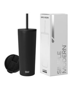 Simple Modern Thermobecher für Frauen und Männer | Trinkbecher mit Henkel aus Edelstahl | 710ml Midnight Black