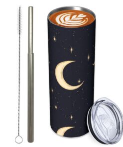 Celestial Moons Turamurra Edelstahlbecher - Isolierte Tumbler für Frauen mit Deckel und Strohhalm - Geburtstagsgeschenk
