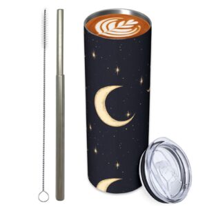 Celestial Moons Turamurra Edelstahlbecher - Isolierte Tumbler für Frauen mit Deckel und Strohhalm - Geburtstagsgeschenk