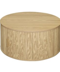 Calicosy - Runder Couchtisch mit Aufbewahrung D75 cm -Vintage-Design und praktisch - elegantes Wohnzimmermöbel aus MDF -