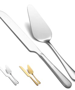 Kyraton Hochzeits Tortenmesser und Server Set - Edelstahl Kuchenheber & Tortenheber für Brautpaare inklusive Tortenausst