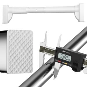 Gardinenstange Ohne Bohren für Badezimmer und Fenster, Teleskopstange 40-50cm, Weiss, ideal für Raumteiler und Kleidersc