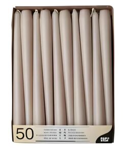 PAPSTAR 50 Leuchterkerzen · Großes Glühen ·Vintage Stil · 2,2 cm Ø · 25 cm Puder