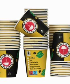 Kaffeetassen to go 200ml 8 oz - Kaffee - Trinkbecher - Idealer für Arbeit/Büro/Kantine - Kaffeebecher mit Pappe - 1000 S