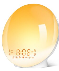 Tageslichtwecker Sonnenaufgang Simulation Wecker für Erwachsene mit Radio und 11 Snooze