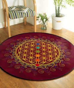 SANBEC Leben-Chakra-Blume, waschbare Bodenmatte für Kinderzimmer, Schlafzimmer-Stuhlmatte, Jungen- und Mädchenzimmerdeko