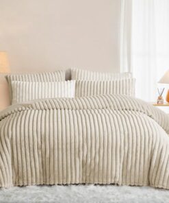 **Lanqinglv Flauschig Kopfkissenbezug 40x80cm Beige Winter Set** | **Lanqinglv Plüsch Biber Kopfkissenbezug 40x80cm Dop