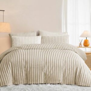 Lanqinglv Winter Plüsch Bettwäsche Beige Reißverschluss Kissenbezug OEKO-TEX Standard 100 Lanqinglv Plüschig Warm Plüsch