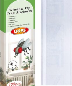 100 Stück transparentes klebriges Fliegenpapierstreifen, Fensterfliegenfallen für den Innenbereich | Innenflüglöcher mi
