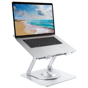 Epherie Höhenverstellbarer Laptop Ständer für Schreibtisch mit 360° drehbarem Basis und Belüftung