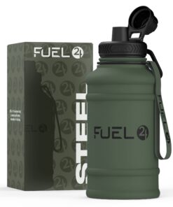 Fuel24 Extra Stark Edelstahl Trinkflasche - Auslaufsicher & BPA-Frei Für Erwachsene - Fitnessstudio & Sport Wasserflasch