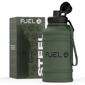 Fuel24 Extra Stark Edelstahl Trinkflasche - Auslaufsicher & BPA-Frei Für Erwachsene - Fitnessstudio & Sport Wasserflasch