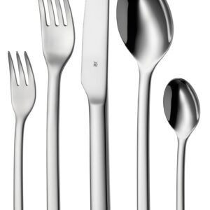 WMF Tavira Besteck Set 12 Personen, Hexagonal Edelstahl, spülmaschinengeeignet, ideal für Familien