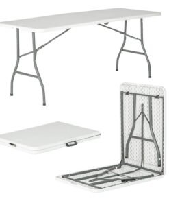 Harbour Housewares Rechteckiger Klapptisch 180 cm (6 Fuß) Weiß - Perfekt für Picknick, Grill, Camping & Gartenpartys