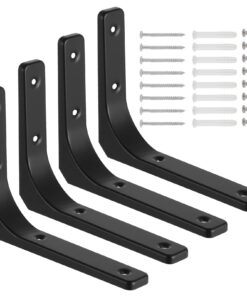 Knpwer Schwarze Heavy Duty Regalhalterungen, Multifunktionale Metallwinkel 90 Grad für Industrielleregal, 8 Zoll 15x20cm