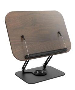 Gxdamxz Leseständer Holz Verstellbarer Buchhalter mit 360° Drehbarer Basis, Wooden Book Stand für Leser im Zuhause