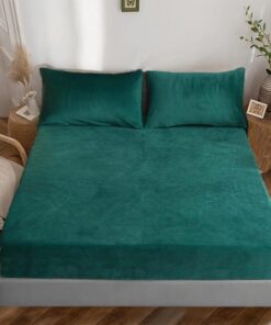 Luowei Winter Spannbettlaken 90x200cm Dunkelgrün Extra Warm für Hohe Matratze Steghöhe 25-30cm
