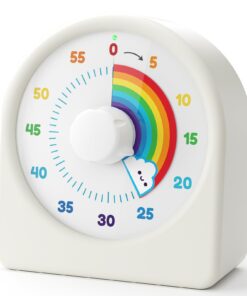 LIORQUE Visueller Timer 60 Minuten für Kinder und Erwachsene mit Pausenfunktion und wiederaufladbarem Akku