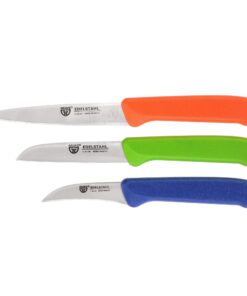 GRÄWE Super-Scharf Geschliffenes Obstmesser & Gemüsemesser 3er Set, Edelstahl, buntindreht