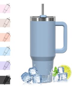 WATERSY Smogblau 40oz Kaffeebecher to Go Thermobecher Doppelwandiger Edelstahl Vakuum Auslaufsicher Trinkbecher mit Grif
