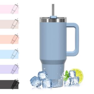 WATERSY Smogblau 40oz Kaffeebecher to Go Thermobecher Doppelwandiger Edelstahl Vakuum Auslaufsicher Trinkbecher mit Grif