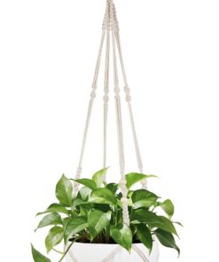 Makramee-Pflanzenaufhänger Mkono 109 cm Boho-Heimdekoration | Makramee Pflanzkorb 109 cm großer Blumentopfhalter | Boho