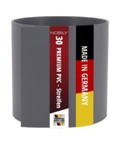 Premium Zaunsichtschutz HART-PVC - Doppelstabmattenzaun, 30 x Streifen, 2,525 m Höhlung, grau Farbe, Fenstergrauesignatü