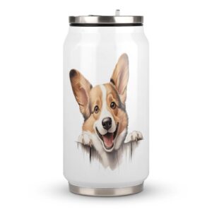 Yelolyio Pembroke Welsh Corgi Cups Lovely Dog Stainless Steel Tumbler für Männer und Frauen als Geburtstagsgeschenk