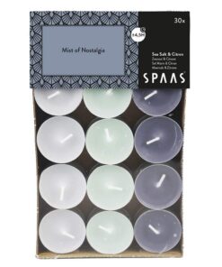 SPAAS Duft-Teelichter - Meeresblau - Mist of Nostalgia, 4,5 Std Dauer, Farben sortiert