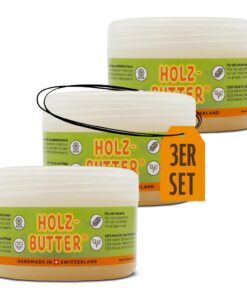 Renuwell Holz Butter - Intensiv-Pflege 100% natürliche Inhaltsstoffe für Ihre Möbel – Schweizer Qualität, 3x 250 ml Lebe