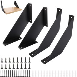 JMIATRY Schwarze Regalhalterung, 20cm Wandregal Halterung, für Wandregale und Schränke, Metall, 4 Stück
